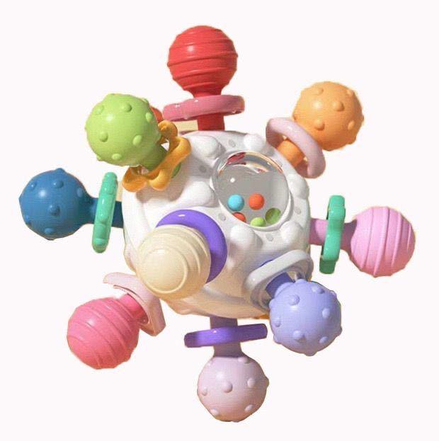 Baby Toys 0-1 Years Old Puzzle Early Education Baby Grinding Glue Manhattan Hand Grasp Ball Grasp Training Rattle Cross Border