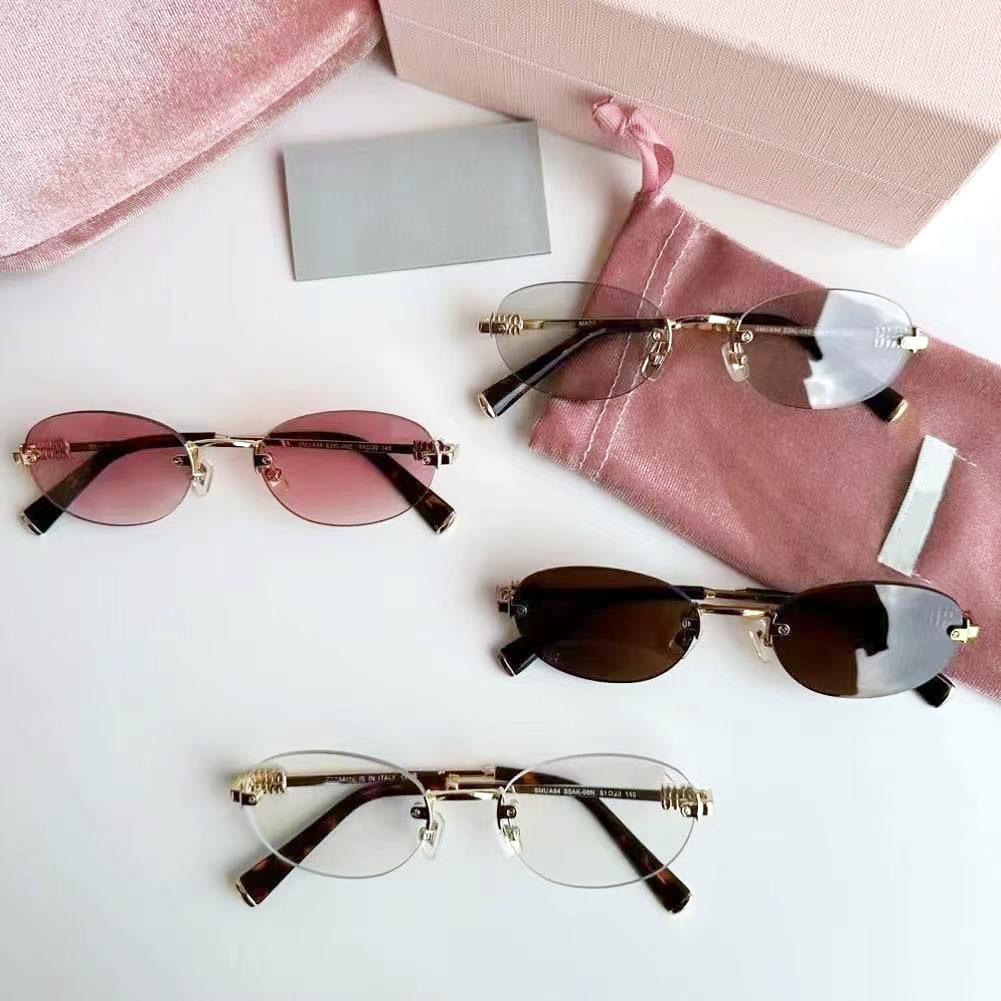Korean Style New Fashion Rimless Old Money Style Sunglasses for Women Travel Photo Sunshade Trendy Plain Versatile Sunglasses