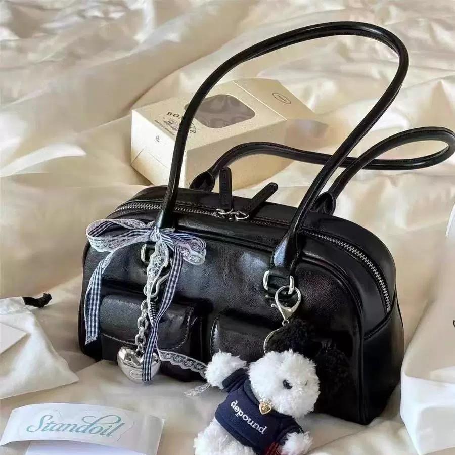 Carefully Selected Fashionable Women's Bags: Bowling Bags, Casual Bags, Large Capacity Shoulder Handbags, PU Simple Outdoor Bags