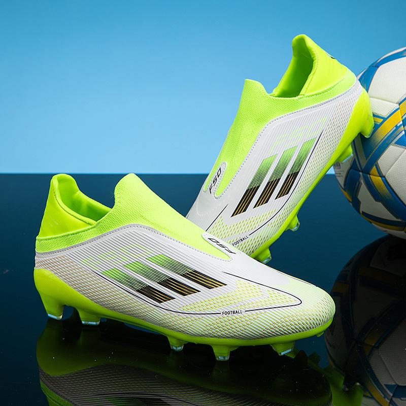 Cross-border F50 football shoes, sizes 30-45, for children and adults, long-studded and short-studded training shoes, laceless, for competition and sports, wholesale