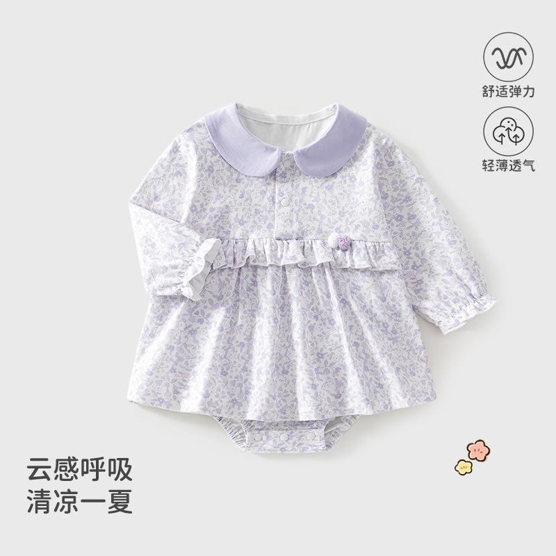 Baby clothes for summer, newborn baby girl's Class A cotton romper dress, pastoral style sweet romper dress, Anyang children's clothing