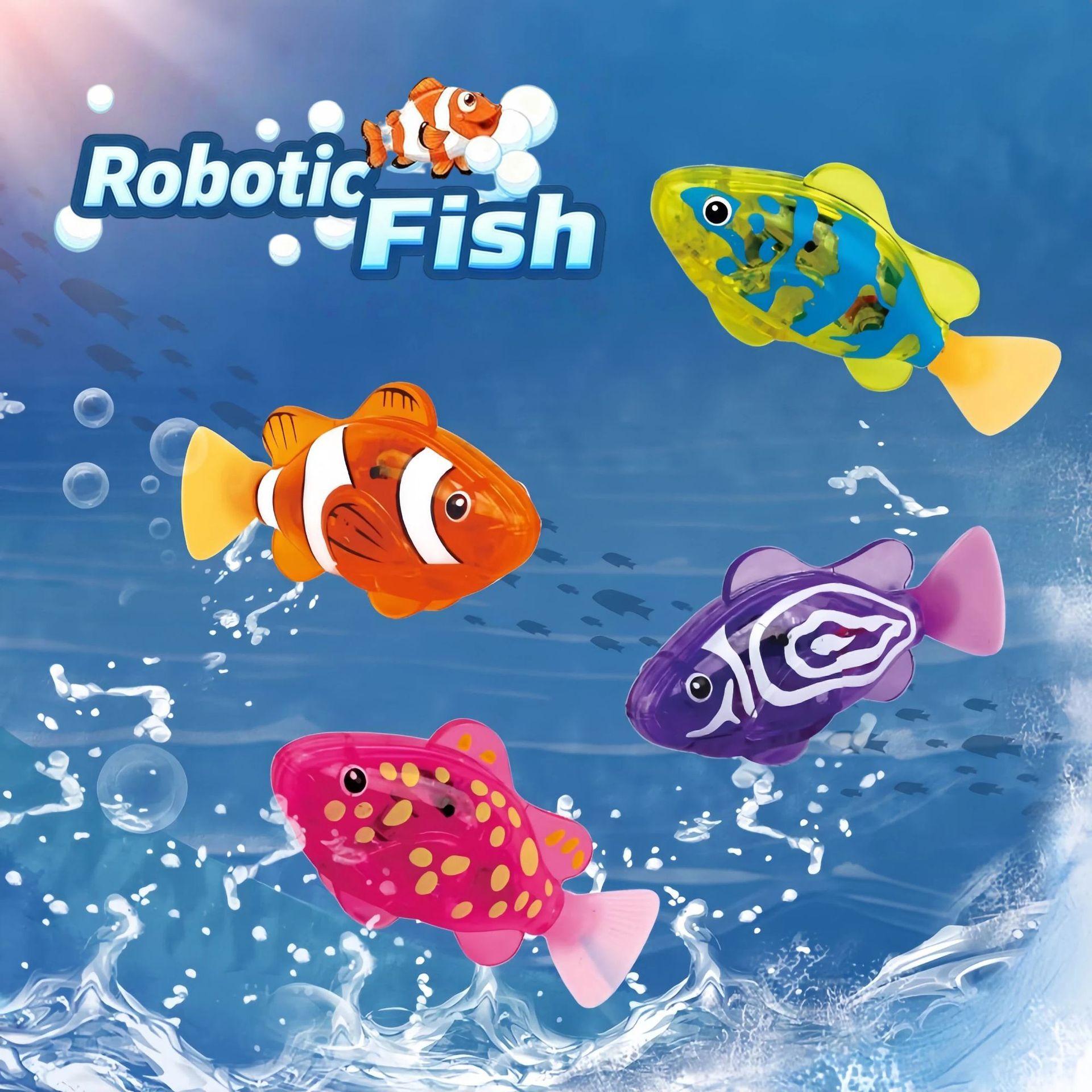Cross-Border Baby Bath Sensor Luminous Electric Fish Playing in Water Pet Fish Children's Swimming Simulation Clown Fish Toy