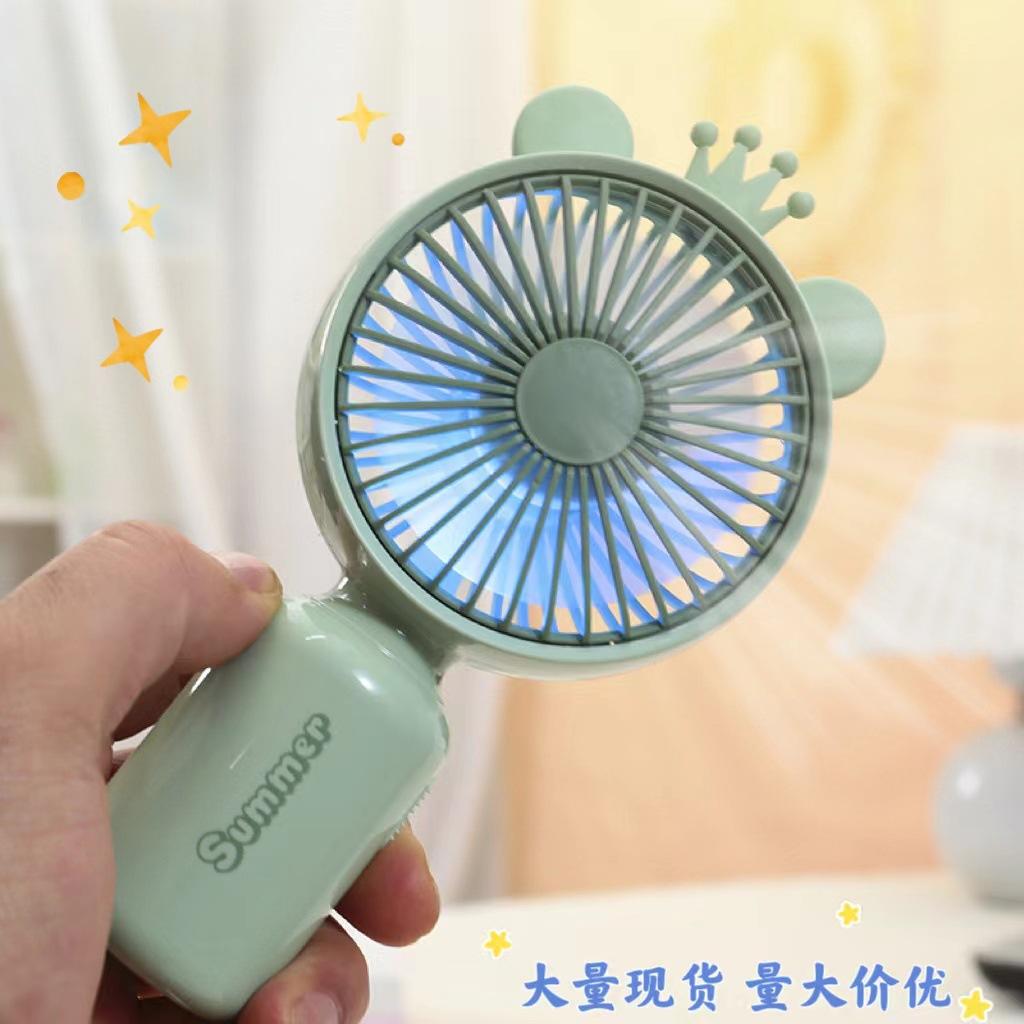 New Luminous Handheld Desktop USB Charging Fan Mini Portable Mobile Phone Holder Fan Pocket Fan Wholesale