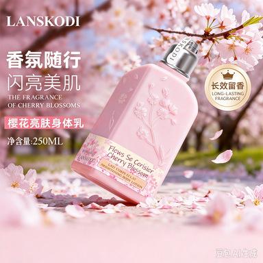 LANSKODI Sakura Body Lotion is long-lasting, fragrant, moisturizing, non-sticky, and brightens the skin. Wholesale and dropshipping available