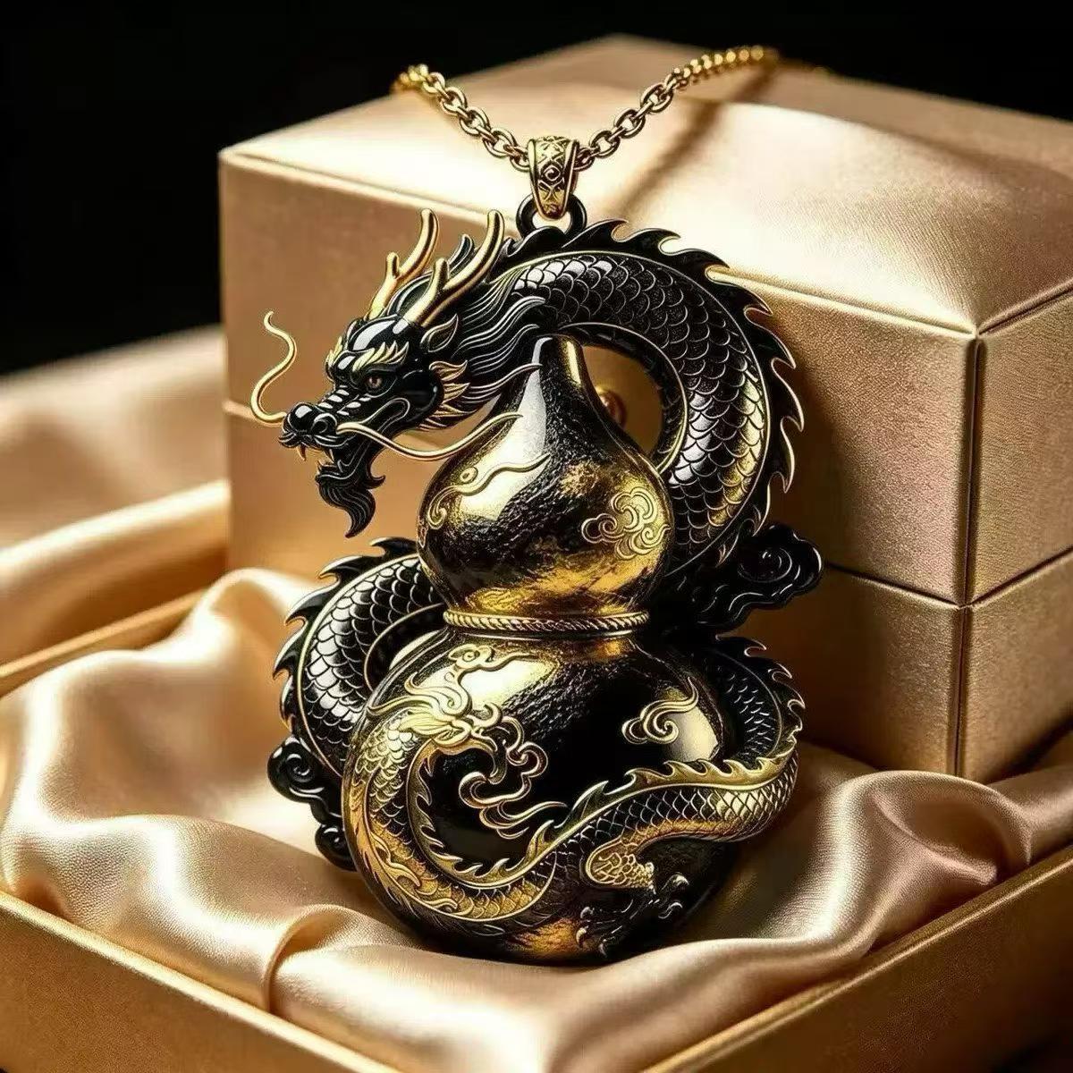 Chinese-style necklace for women with enamel pendant, light luxury collarbone chain, niche design, high-end vintage Chinese-style necklace for women