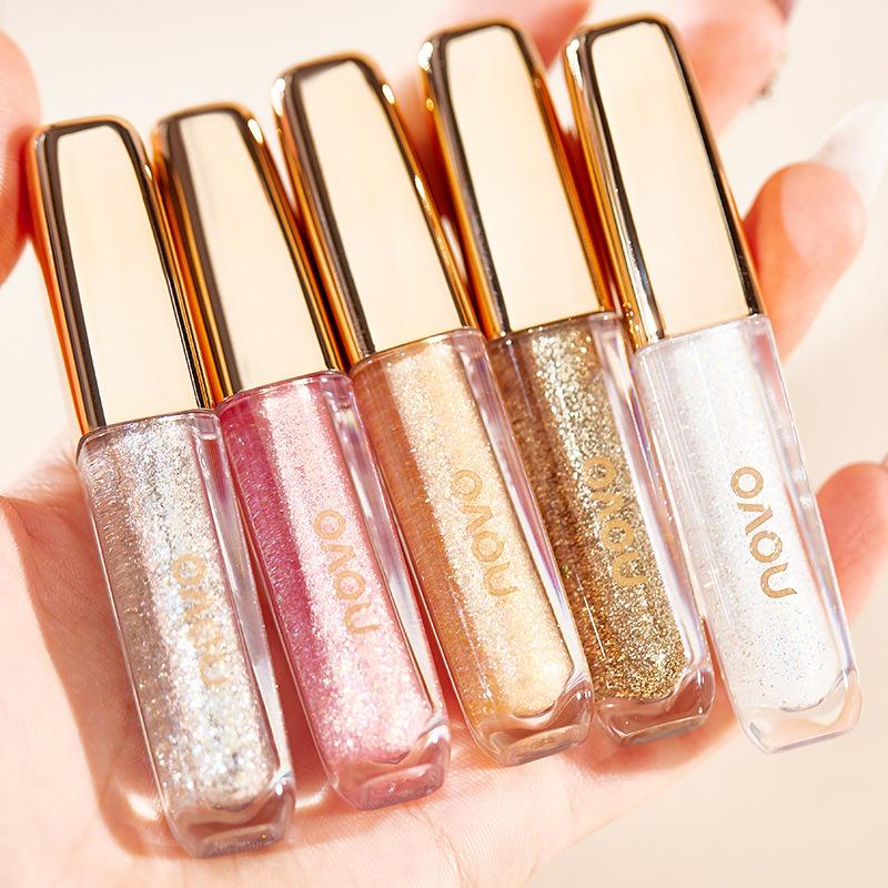 Novo5460 Crystal Sparkling Fine Glitter Eyeshadow Sparkling Glitter Powder Explosive Silkworm Brightening Liquid Single Color Eyeshadow Liquid