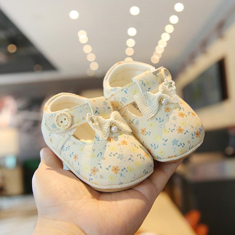 Spring and Autumn New Soft Sole Non-Slip Baby Walking Shoes with Bowknot, Little Girl's Single Shoes, Korean Princess Style Shoes for Baby Girls