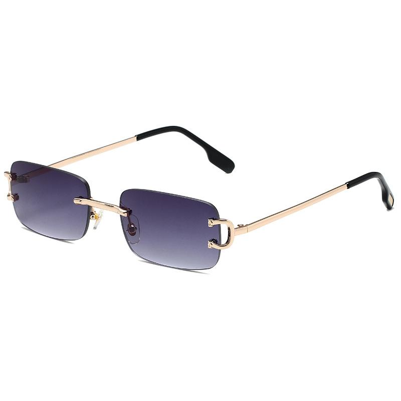 European and American Foreign Trade Frameless Square Marine Sunglasses Fashion Street Style Sunglasses Personality Internet Celebrity Versatile Glasses for Men and Women