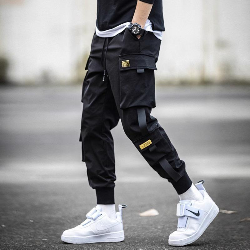 Overalls Men's Trendy Brand Spring and Autumn Bundled Leg Casual Pants Black Hip-Hop Korean Style Loose Harlan Ins Long Pants