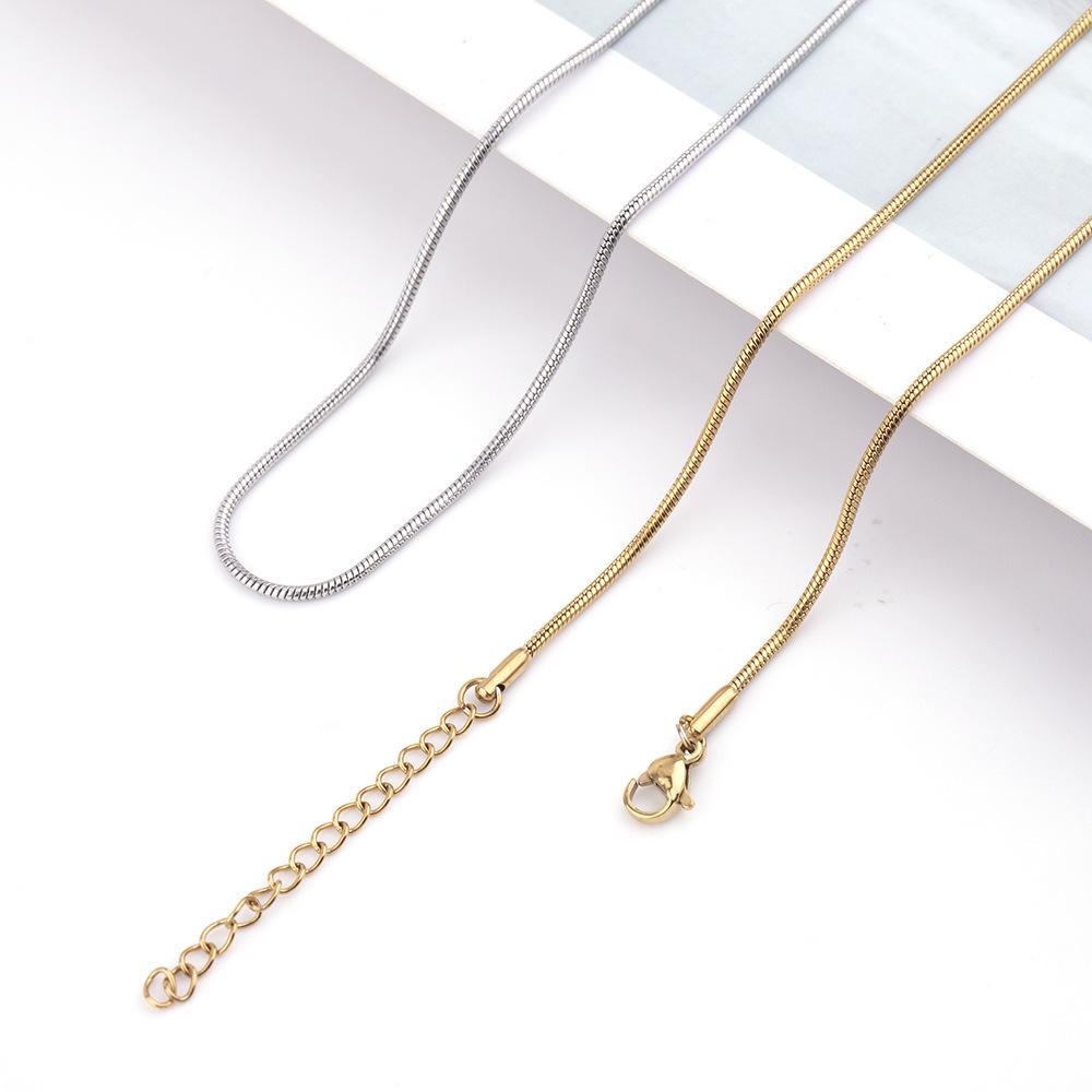 European and American Popular Stainless Steel Round Snake Chain Snake Bone Chain Spring Titanium Steel Necklace Simple Personalized Clavicle Chain New Wholesale