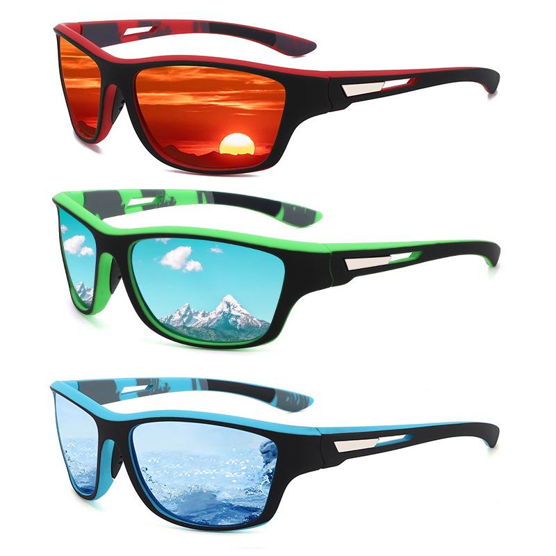New Cross-border Dust-proof Glasses Outdoor Riding Sports Fishing Men's Polarized Sunglasses Color Film Sunglasses Driving Glasses