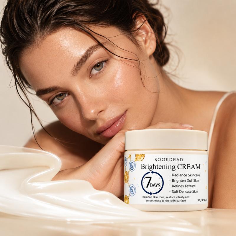 Cross-border facial cream brightens skin tone, improves dullness, and provides daily skincare for a smooth complexion. Available on TEMU and Amazon for international trade