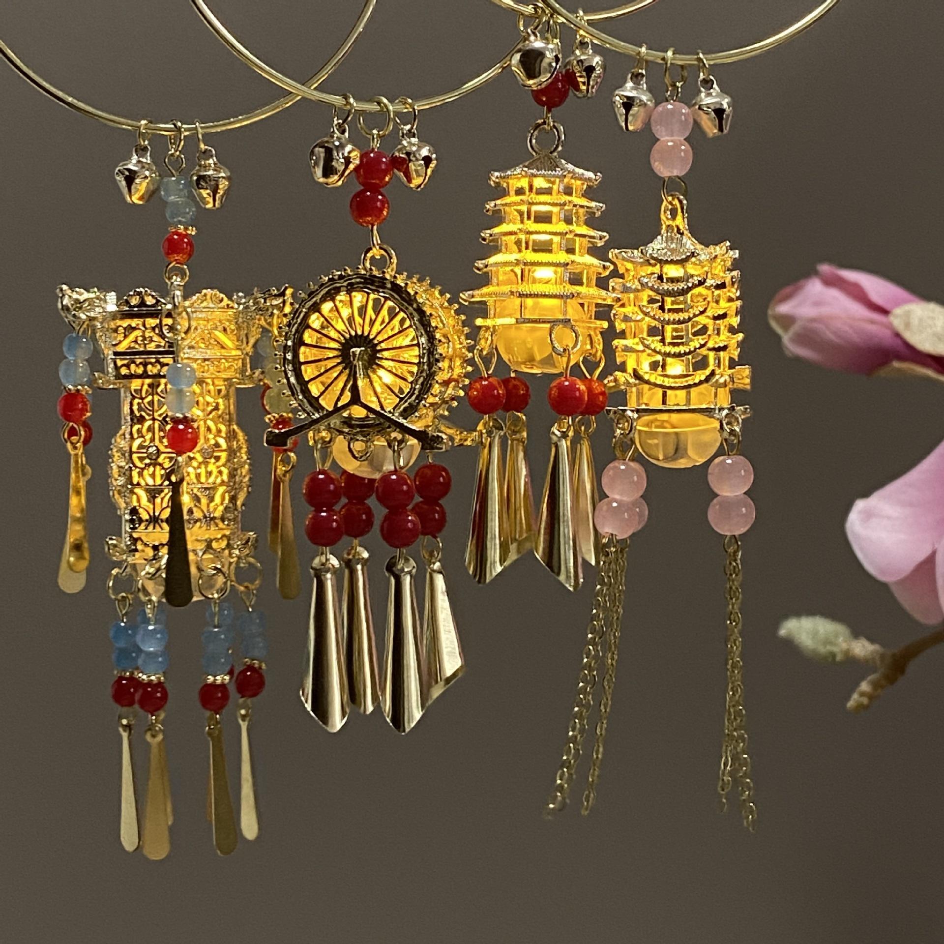 New Chinese Style Bell Luminous Bracelet, Palace Style Bracelet with Lamp, Ancient Style Jewelry Bracelet, Daily Bracelet, Han Dynasty Accessories