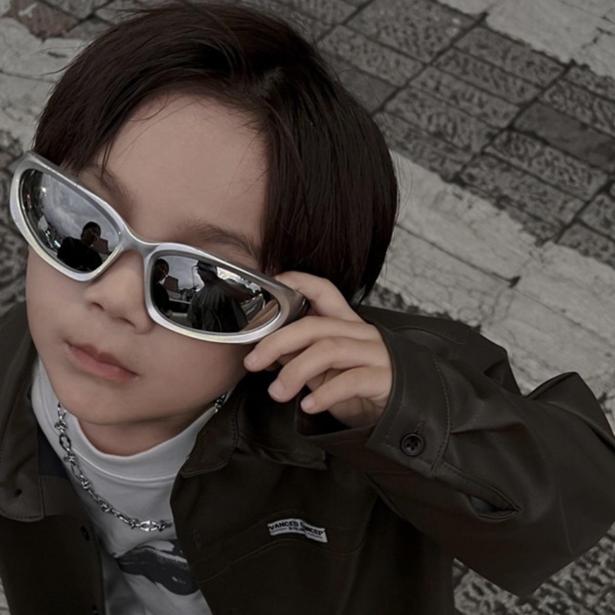 Children's Sunglasses Sunglasses Trendy Boys and Girls T-stage Handsome All-match Flat Goggles Baby Boys 2023 New-