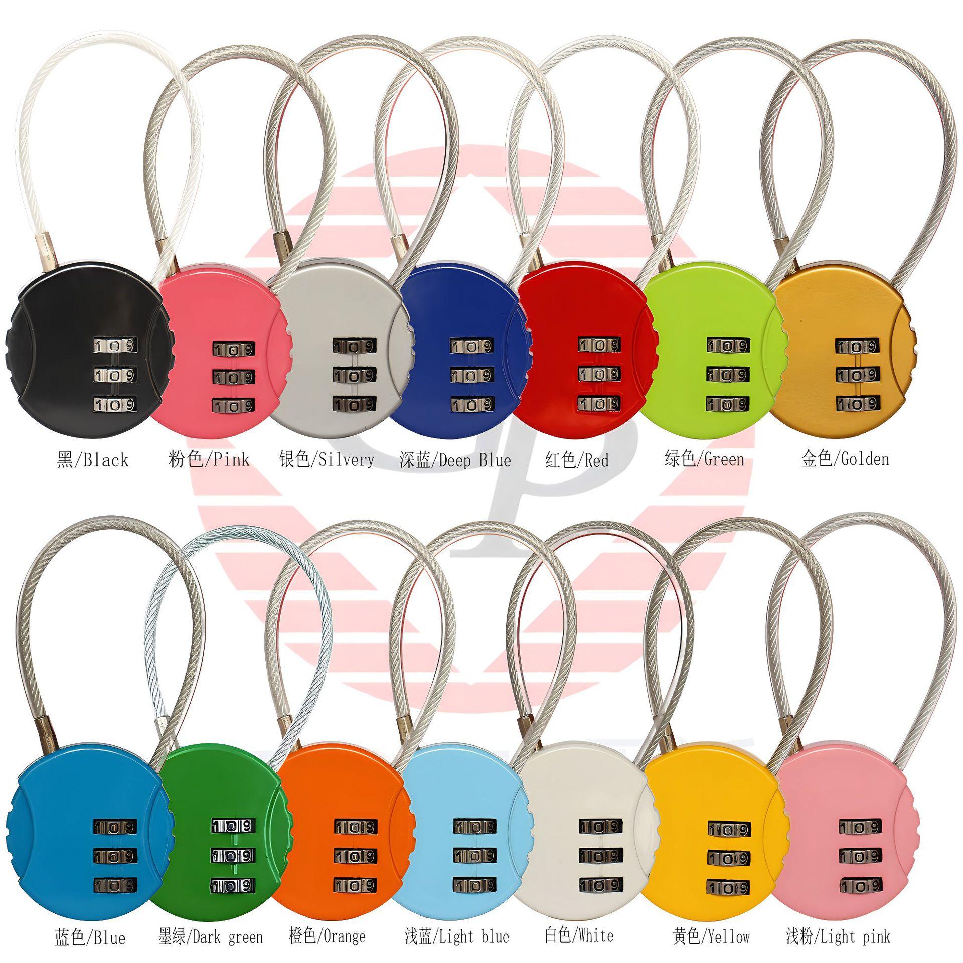 Wire rope password lock padlock luggage bicycle password lock spherical password lock cartoon password padlock