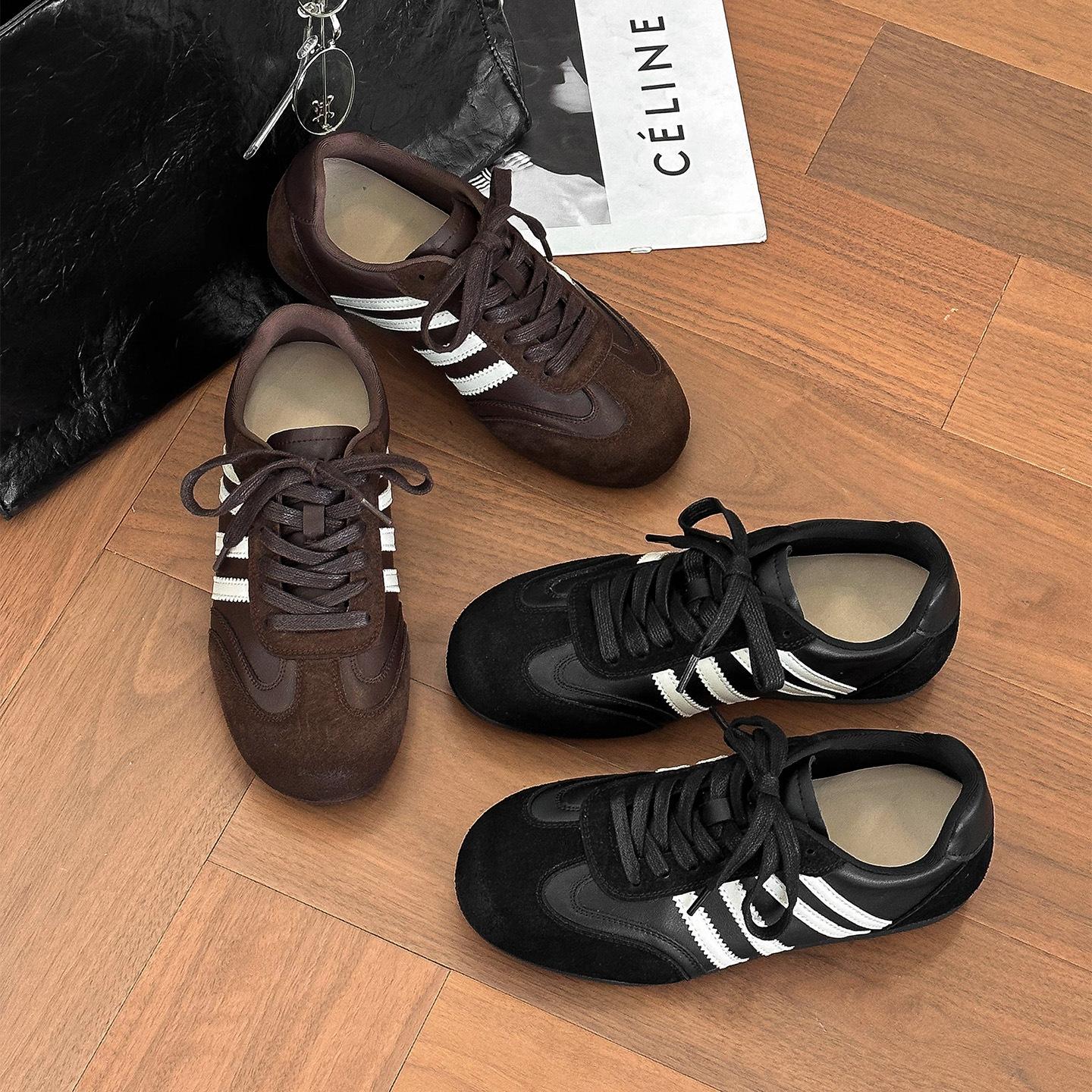 Ins-style four-stripe German training shoes, 2026 autumn and winter new model, height-increasing Forrest Gump shoes, fashionable casual shoes for young women