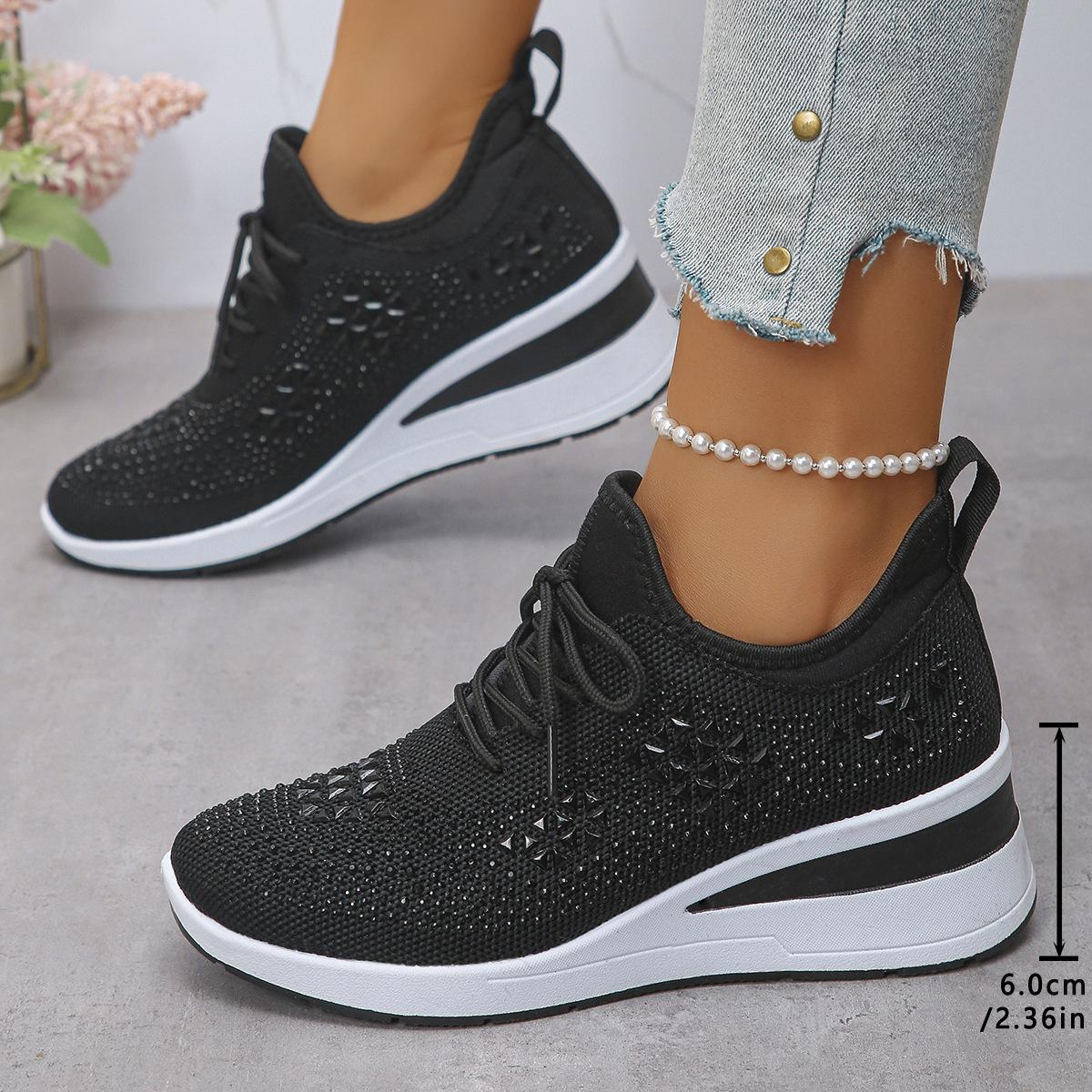 Cross-Border New Women's Shoes 2026 Spring Breathable Casual Shoes Mesh Sports Height-Increasing Mesh Shoes
