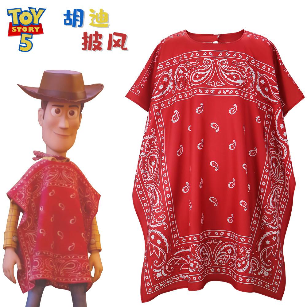 Toy Story 5 Woody Cape Cosplay Costume Kidsren's Halloween Role-Playing Costume Red Cowboy Style