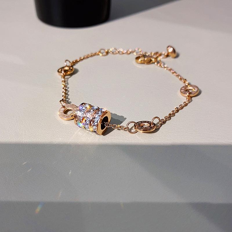 Yunyao Slim Waist Titanium Steel Bracelet with a High-End Feel, Light Luxury, Simple Stainless Steel, Non-Fading Roman Numerals, Ins Design