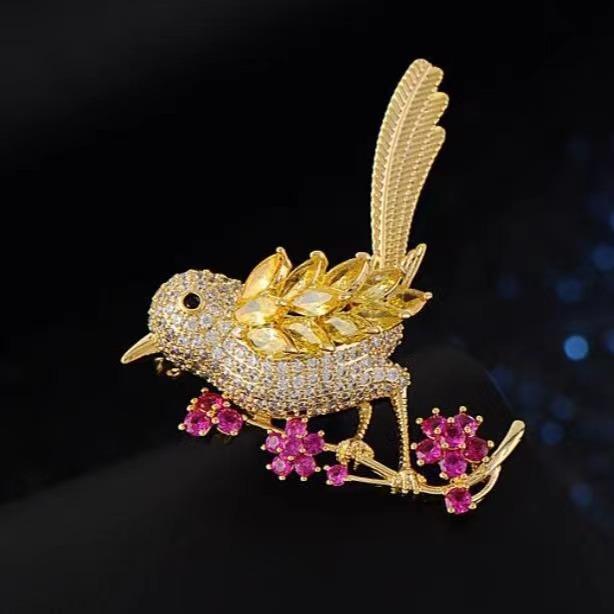 Guofeng happy eyebrows magpie bird brooch fashion temperament personality high-end women's exquisite corsage accessories