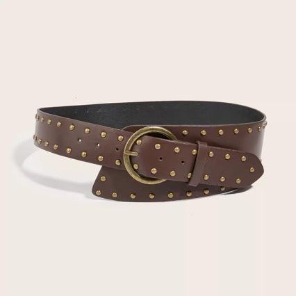 American Retro Belt for Women 2025 New Style Rivet Punk Style Belt Versatile with Jeans with Unique Y2K Black Design