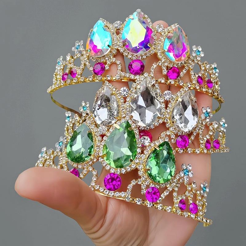 Internet Red Explosions Gold and Silver White Rhinestone Bride Crown Wedding Wedding Accessories Crown Wedding Dress Headwear Crown Jewelry