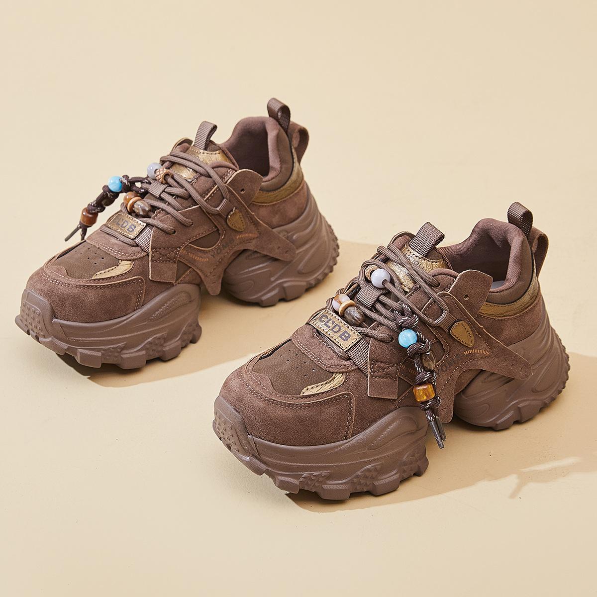 European Influencer Dad Shoes for Women Ins Trend 2025 Autumn New Korean Fashion Trendy Thick-Soled Sneakers