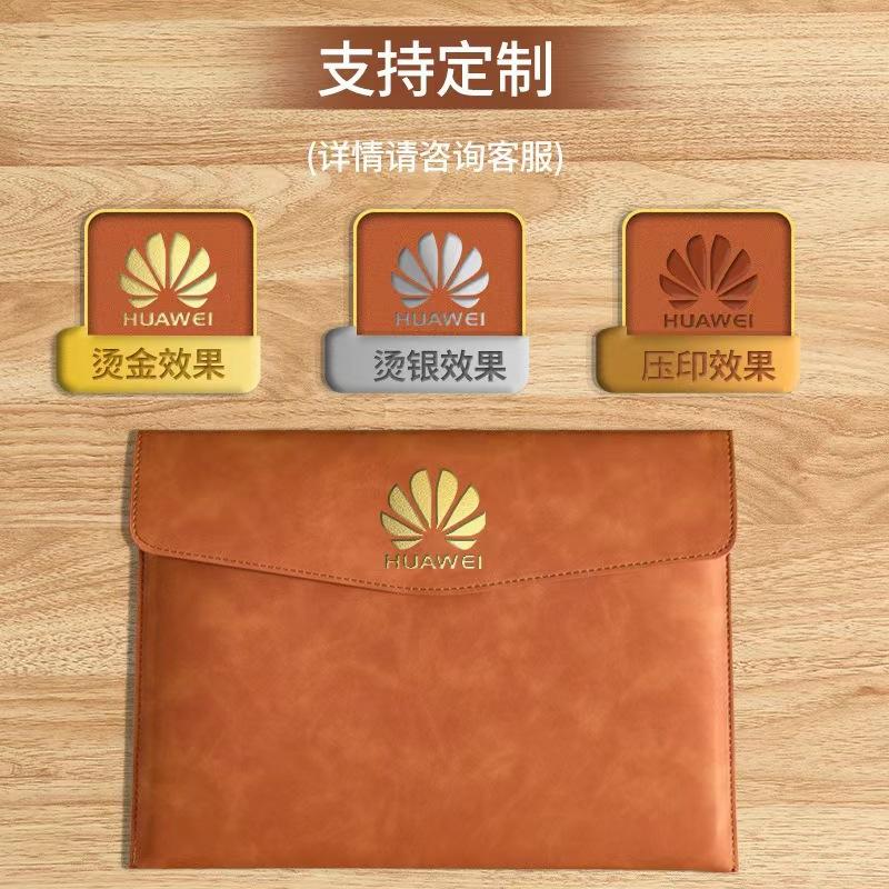 A4 leather document storage bag briefcase simple retro single-layer thickened waterproof large-capacity business conference bag