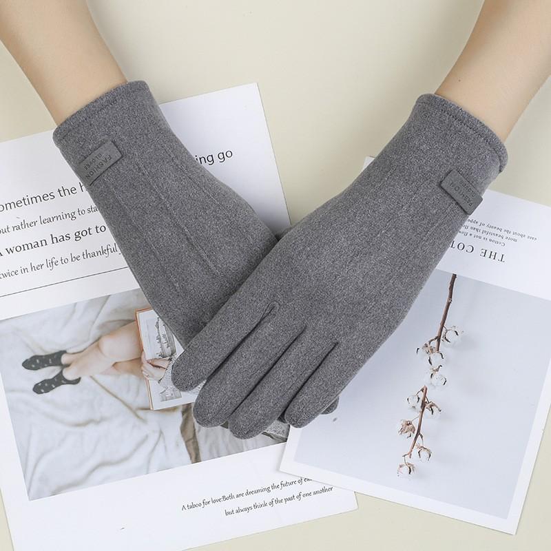 Autumn and Winter Imitation Rabbit Velvet Gloves Women's Bicycle Gloves Spring, Autumn and Winter Touch Screen Warm Sports Cycling Gloves Wholesale
