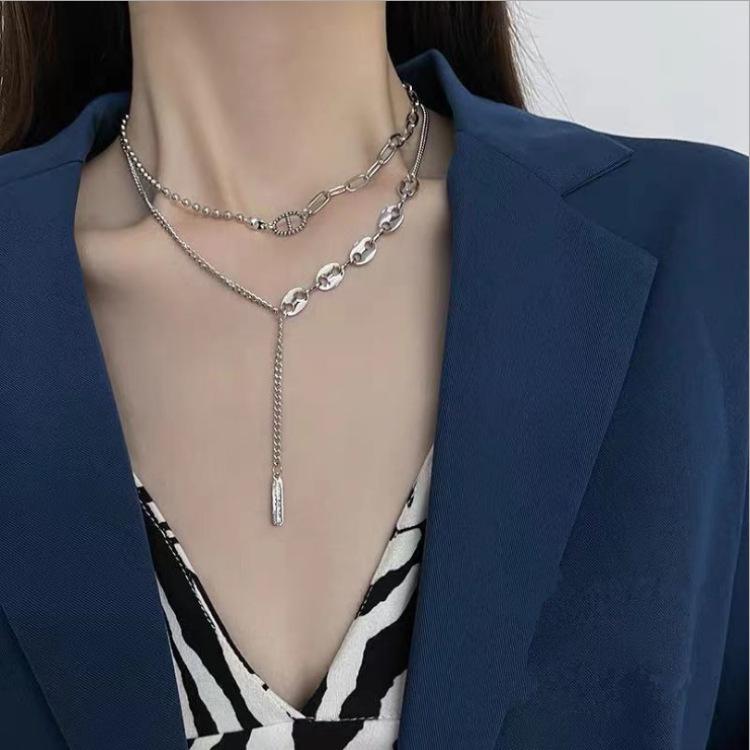 European and American Cross-Border Irregular Heart-Shaped Oil-Drip Transparent Pearl Necklace for Women with Unique and Bold Temperament Pendant