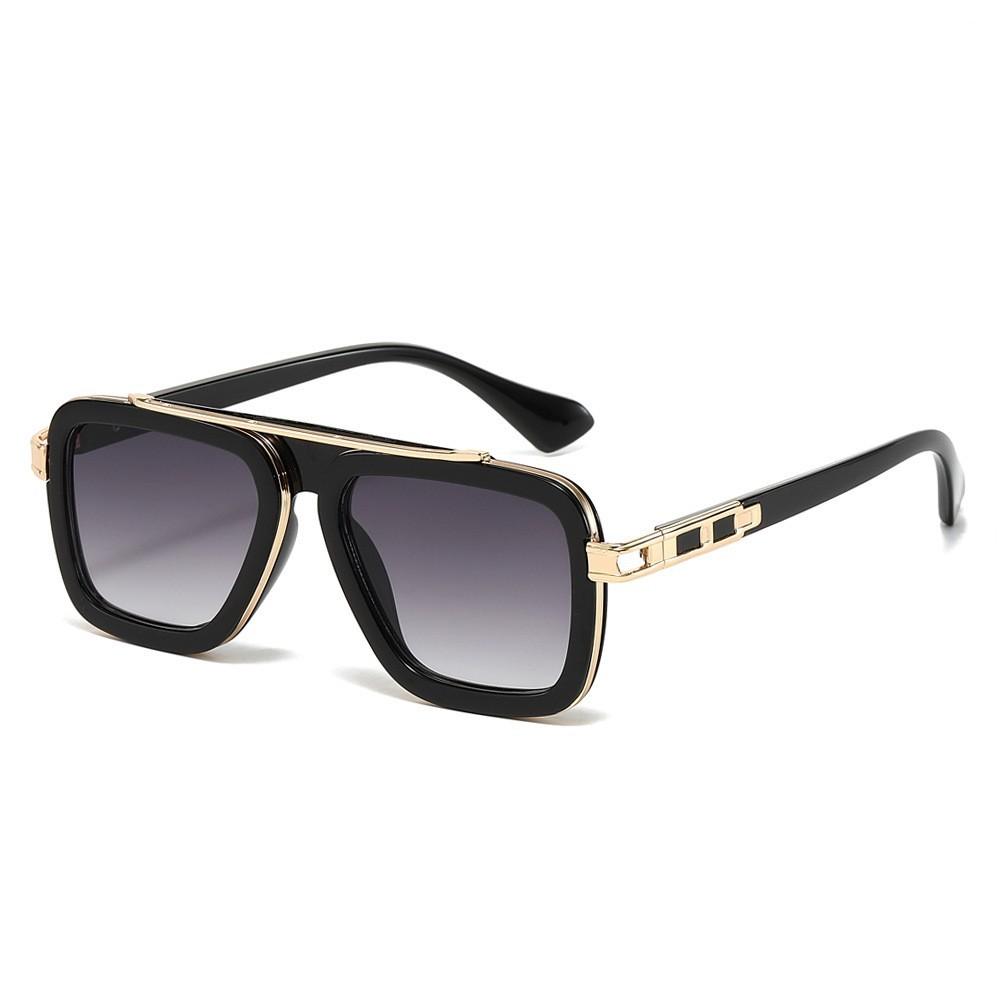 Metal Anti-Uv Sunglasses, Personalized Square Frame Sunglasses for Men and Women, Cross-Border Sunglasses, Trendy Sunshade 1876