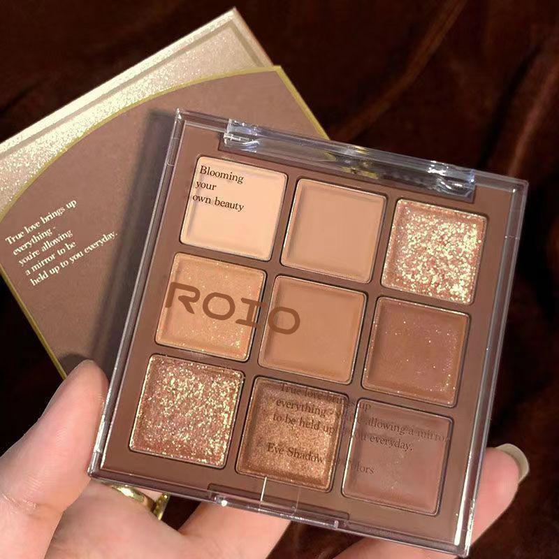 ROIO chocolate nine-color eye shadow nine-square eye shadow plate glitter pearl matte earth color pure naked makeup parity