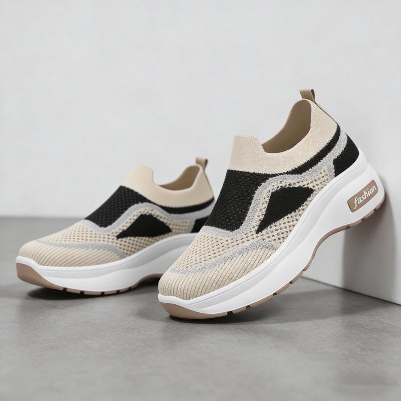 Foreign Trade Women's Shoes 2026 Spring and Autumn New Casual Sports Shoes with Hidden Height Increase, Breathable, Thick-Soled, Dirt-Resistant High Heels
