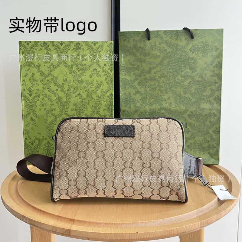 New Classic Canvas Presbyopic Messenger Women's Bag Genuine Leather Shoulder Bag Chest Bag Export Supply Physical with Logo