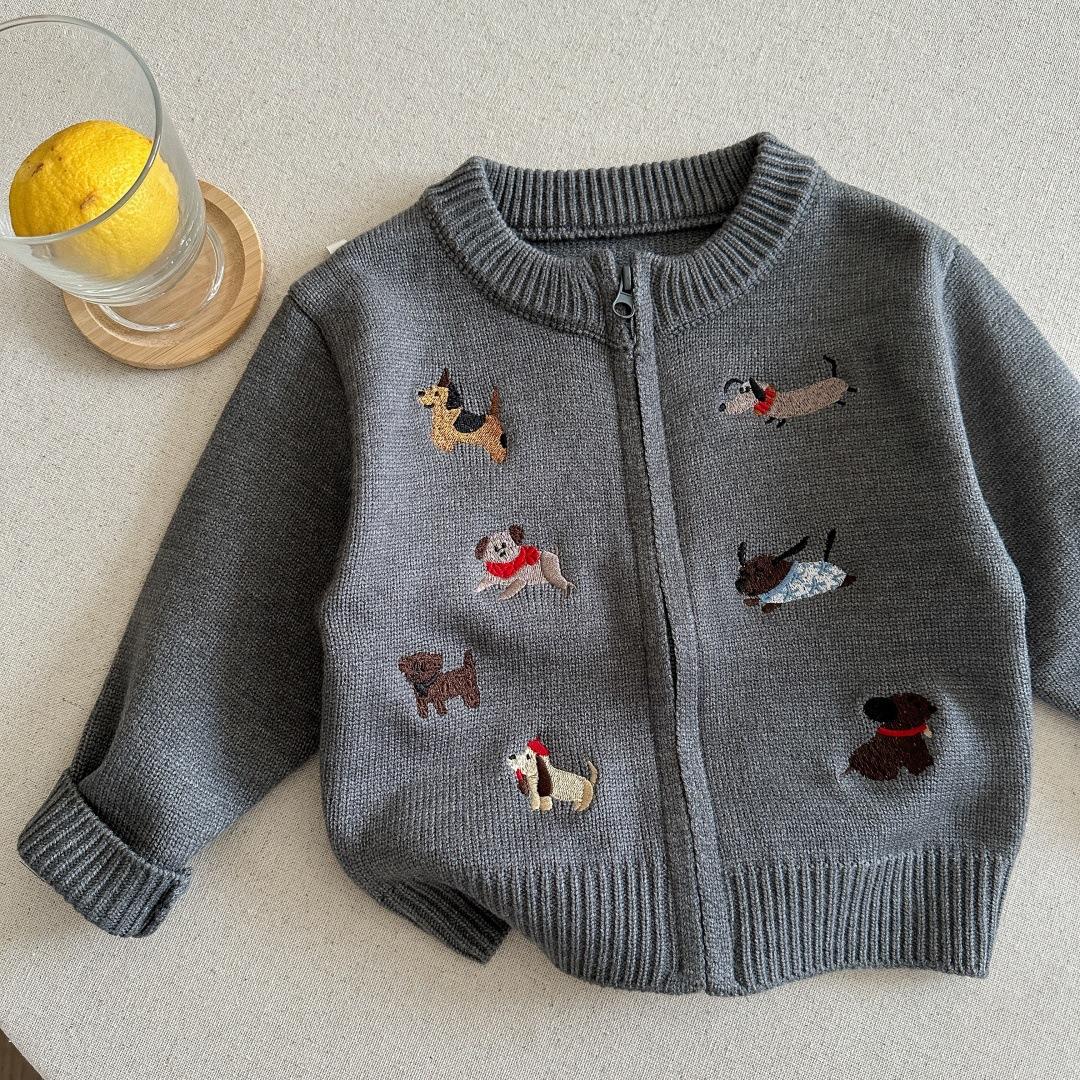 Customized Processing of Kidsren's Category a Sweaters, Autumn and Winter Cartoon Puppy Sweater Tops, Baby Outer Sweaters and Jackets, Trendy
