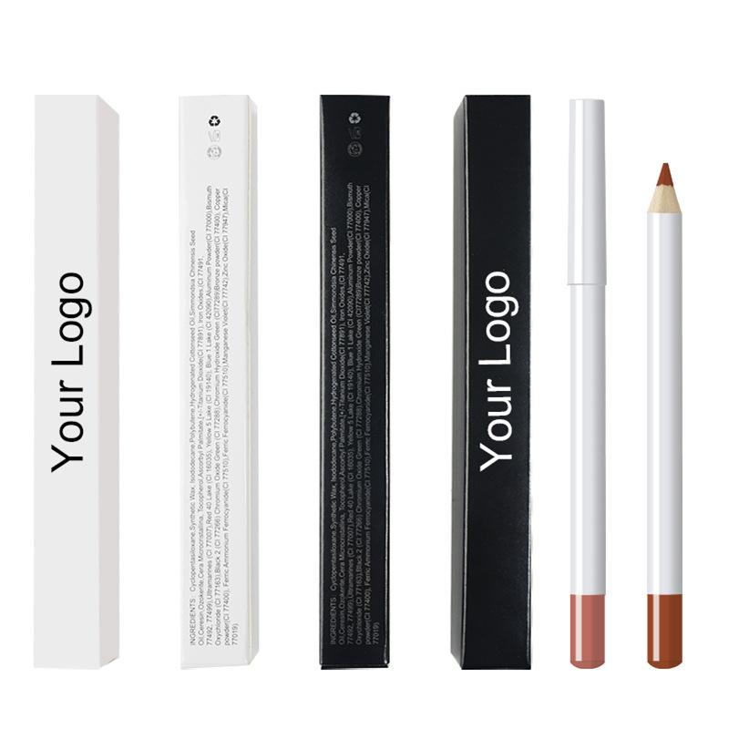 Cross-border matte lip liner, smooth application, waterproof, white wooden lipstick pencil, 22 colors, no logo