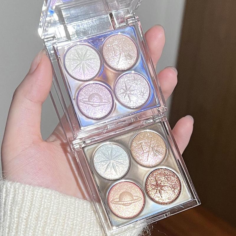 Dikalu Christmas Starry Sky Series Limited Four-Color Eyeshadow Highlight Baked Powder Exploding Galaxy Purple Diamond Fine Flash