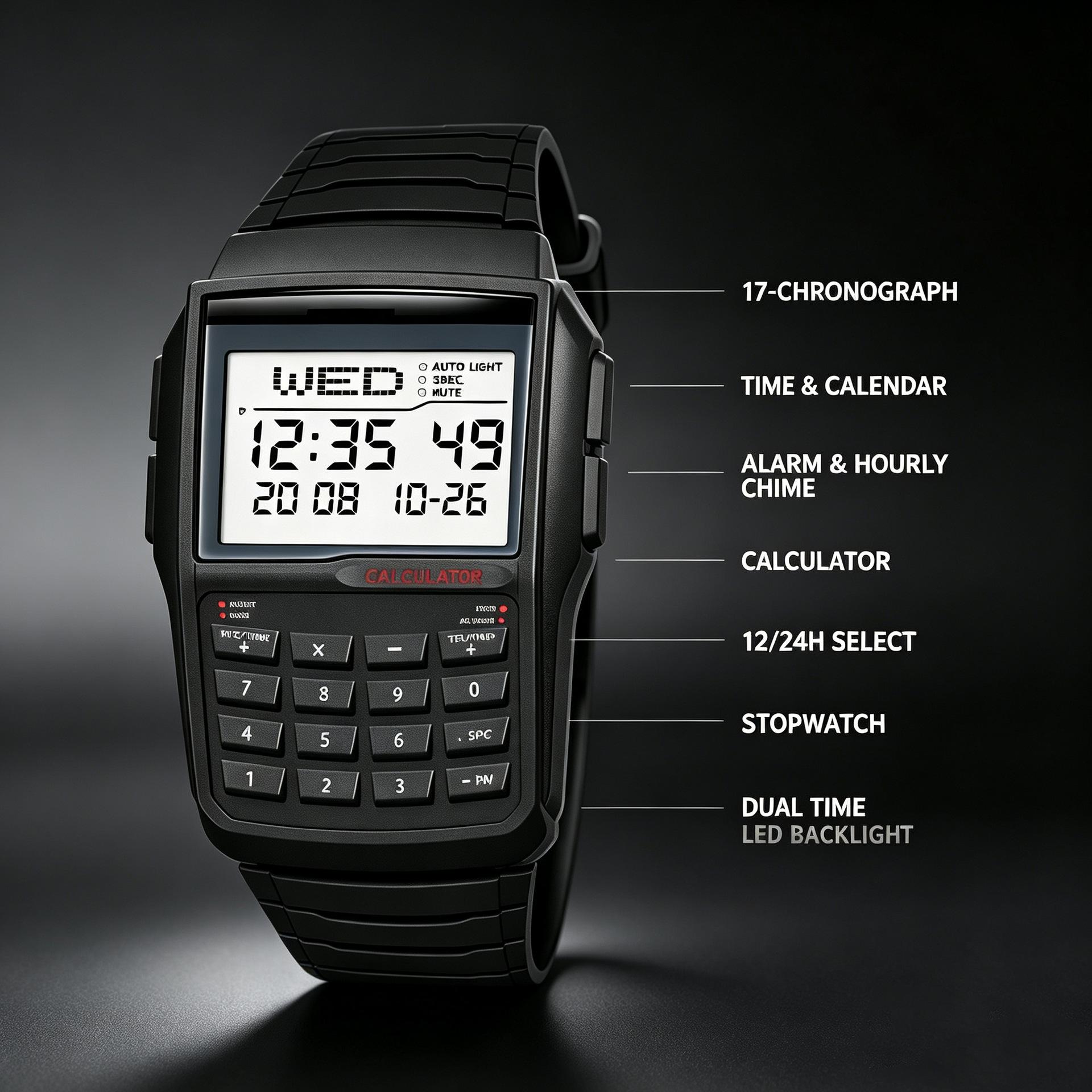 Popular foreign trade fashion trend computer electronic men's watch outdoor sports multi-functional waterproof youth watch