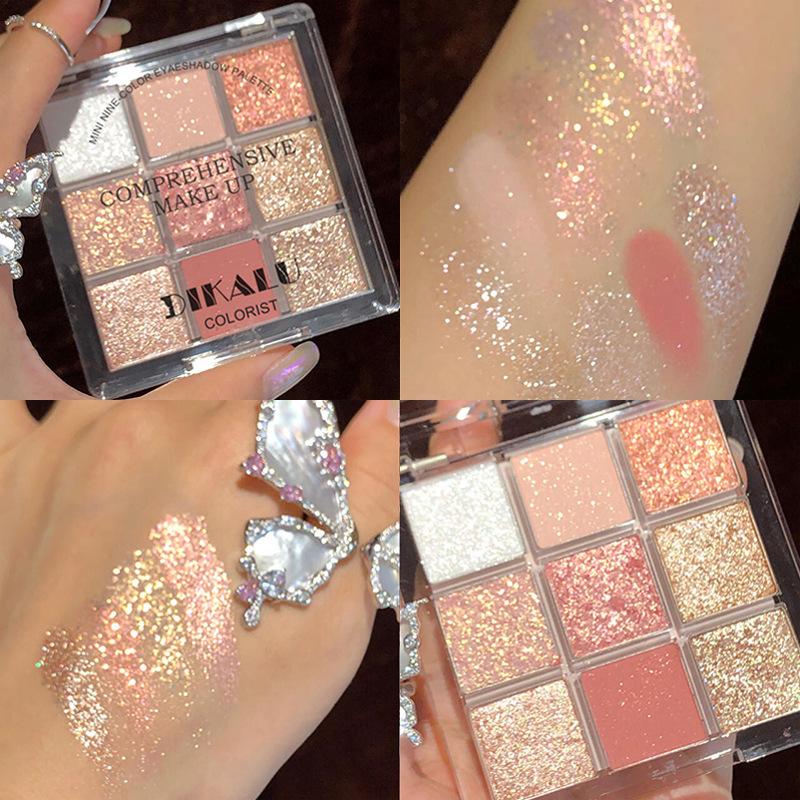 DIKALU nine-color Eye Shadow City warm and cold plate pearlescent matte acrylic transparent nine-square eye shadow earth cross-border