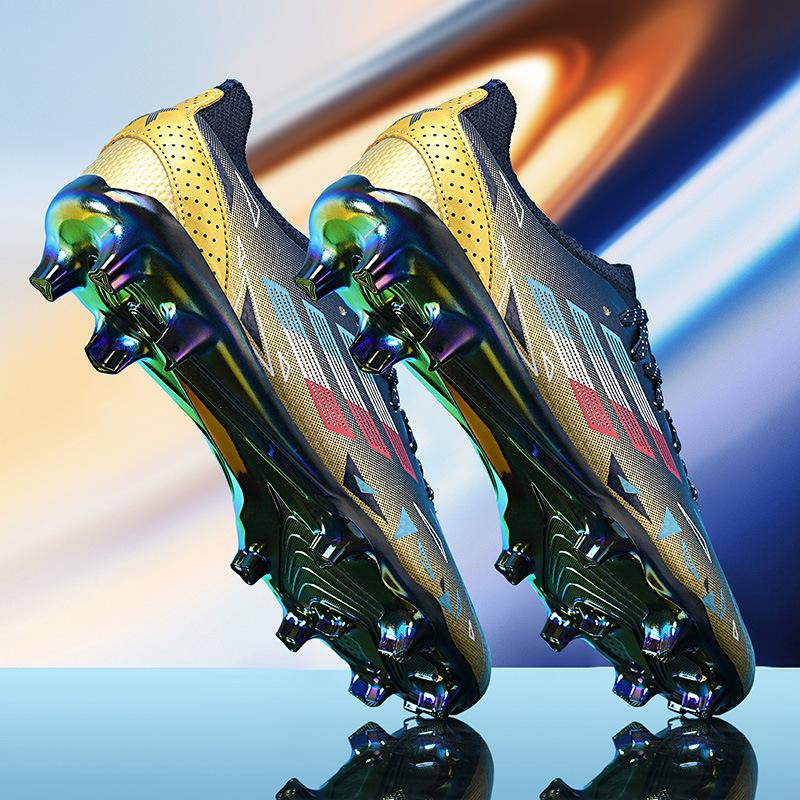 Messi Classy Football Shoes Seamless Upper Colorful Electroplated Bottom Kidsren's Long Spike Football Shoes Male and Female Students Training Shoes