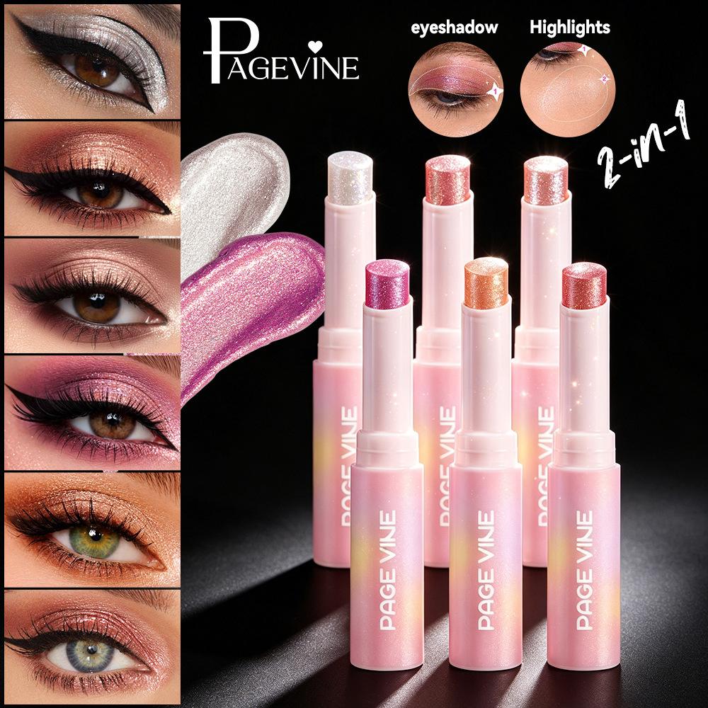 Cross-Border Makeup Page Vine Popular Product: Water-Glossy Jelly Highlighter Eyeshadow Stick, Ultra-Shiny Multi-Color Eyeshadow Highlighter Stick