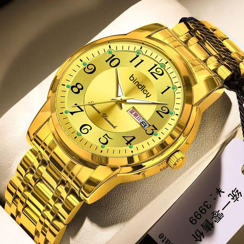 Temu Export Hot Selling Men's Watch Men's 2025 New Waterproof Luminous Calendar K-Style Waterproof Quartz Watch