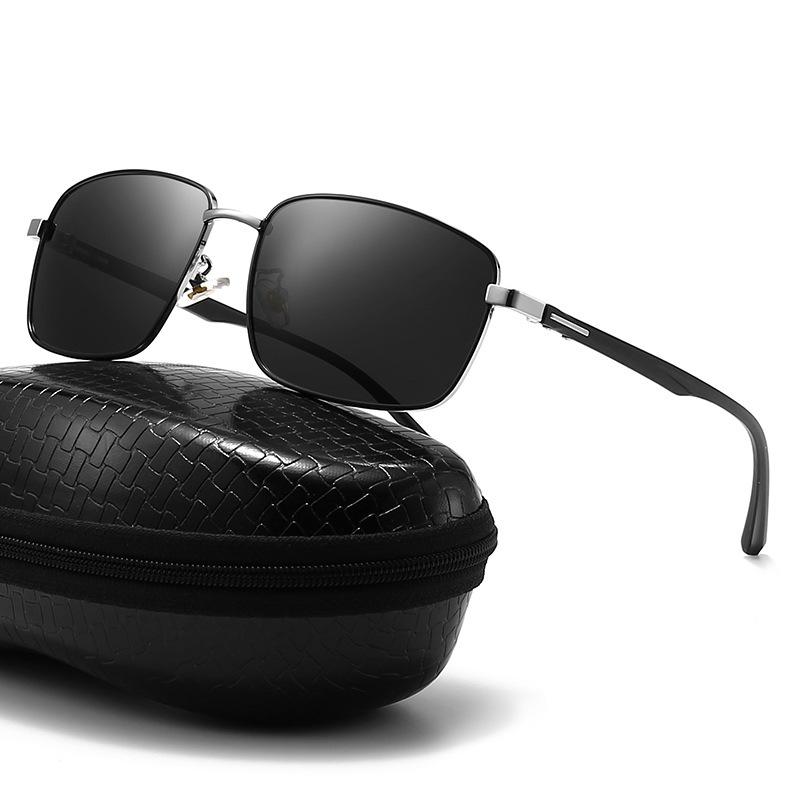 New Metal Polarized Sunglasses, Fashionable Cycling Glasses for Trendy Men, Square Driving Sunglasses with TR Legs