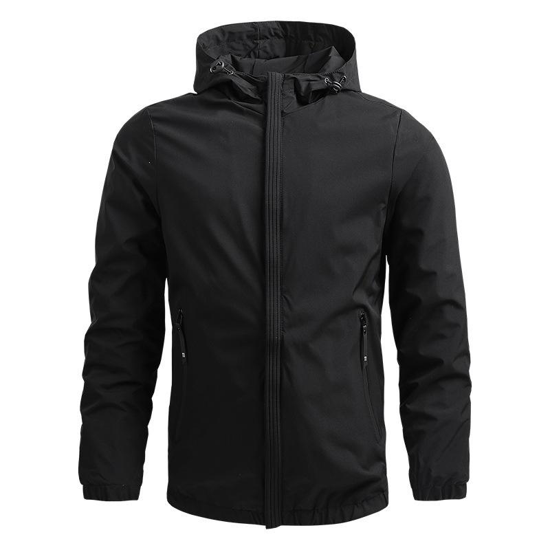 Jacket Coat Spring New Korean Style Casual Men's Baseball Jacket with Hood Solid Color Trendy Brand Men's Clothing Export Customizable