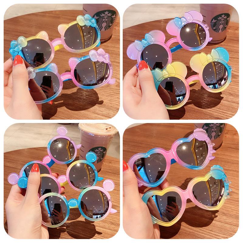Children's Sunglasses Girls' Fashion Sunglasses Girls' Cute Flower Glasses Girls' Anti-UV Sunshade Goggles Trendy