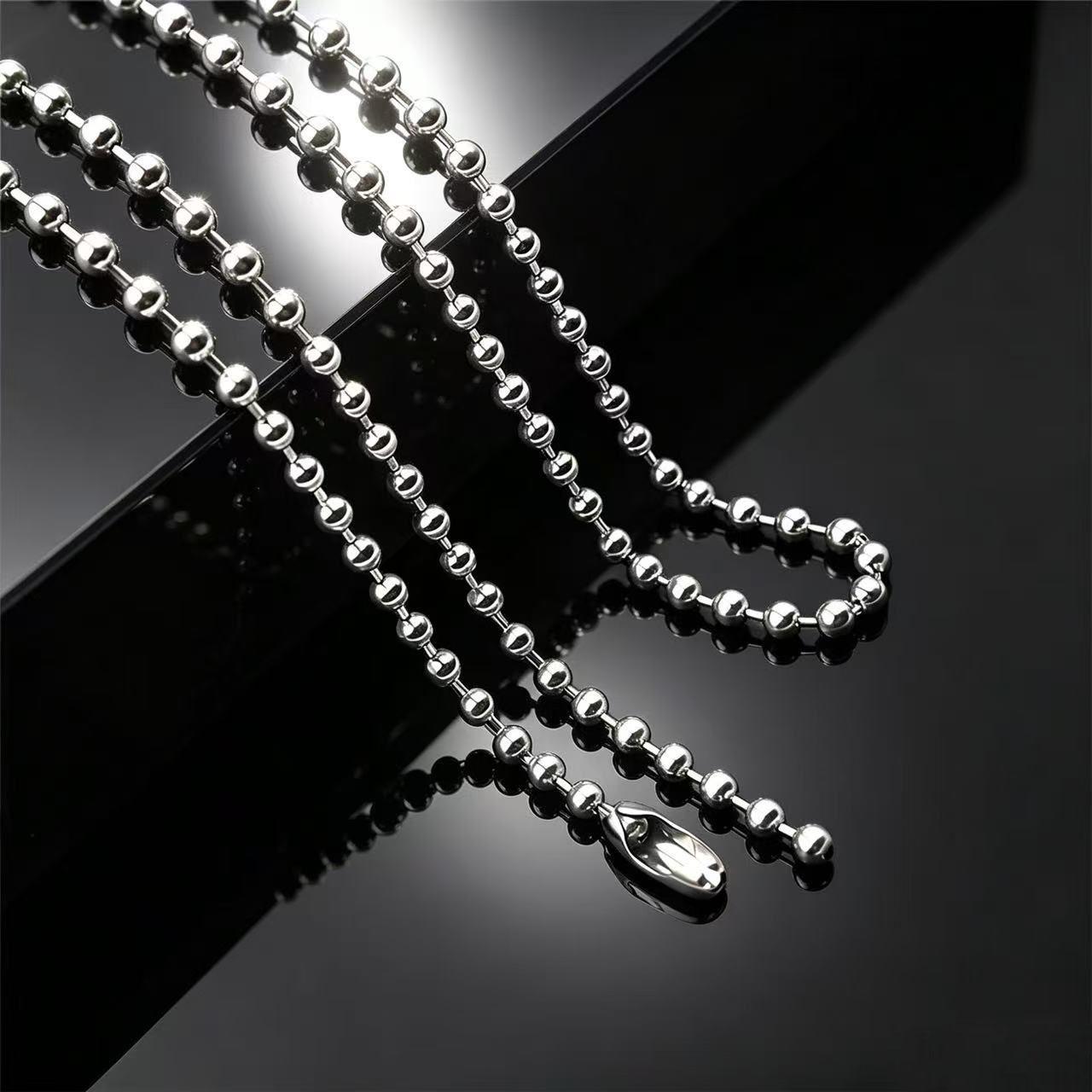 Titanium steel ball chain wholesale manufacturer in stock 2.4mm stainless steel ball chain hanging chain round bead ball chain chain material