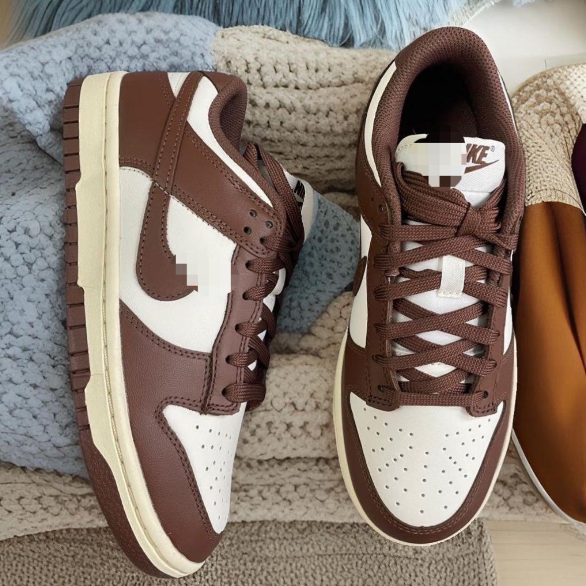 & Summer mocha chocolate white brown versatile unisex campus low-top retro casual basketball sneakers