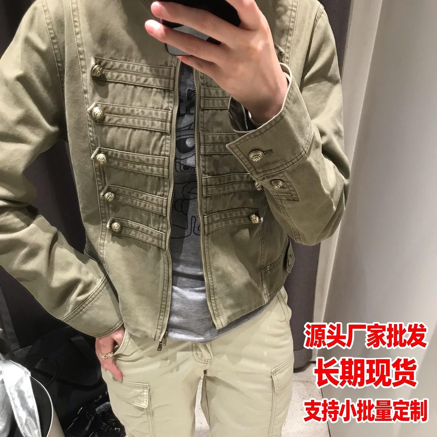 Factory wholesale women's clothing cross-border supply: women's zip-up jacket, spring and autumn short jacket, European and American street fashion casual top