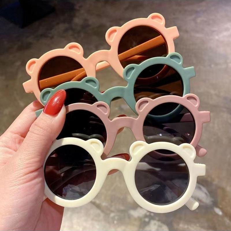 New Bear Sunglasses Children's Cute Super Cute Anti-UV Sunglasses Baby Trendy Photo Cartoon Glasses