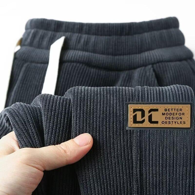 Factory Direct Sales Plus Velvet Pants for Men in Autumn and Winter Thickened Corduroy Sports Pants with Leggings Loose Casual Pants
